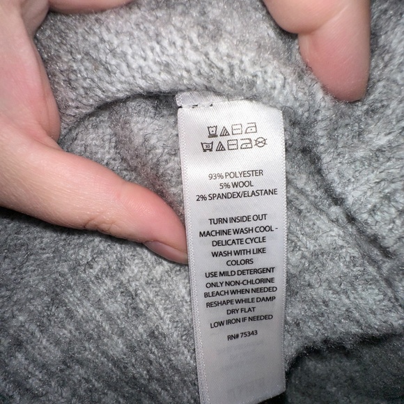 Aspen Grey Argyle Turtleneck Sweater – 1X - Picture 4 of 6